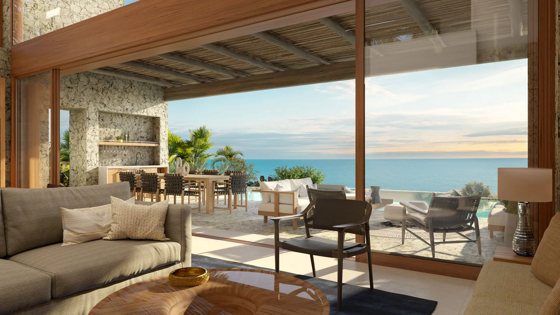 Beautiful terrace at The Strand - luxury Caribbean real estate