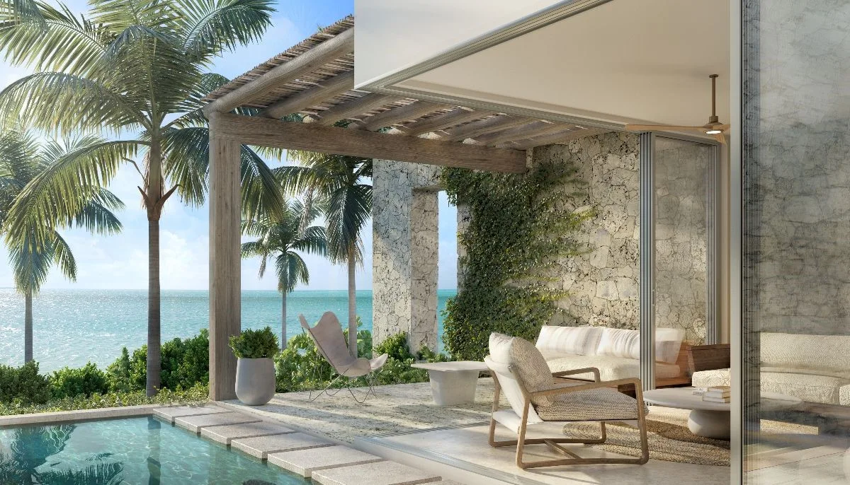 Outdoor patio at The Villas in Turks and Caicos - The Strand