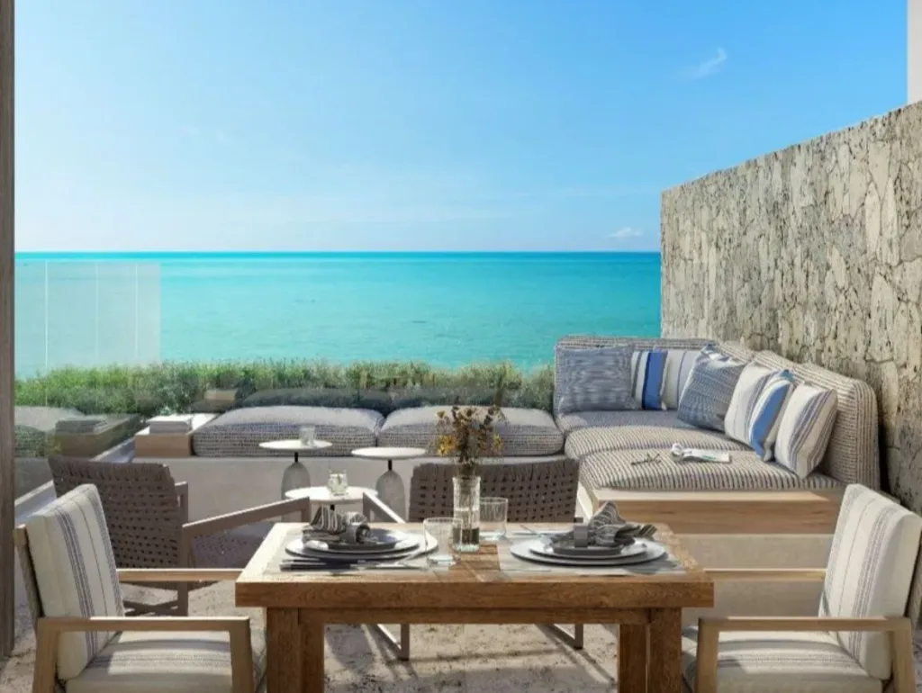 Beautiful outdoor table and lounge area TCI residence